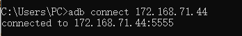 connected to 172.168.71.44:5555